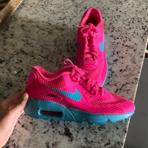 Pink and blue Air Max